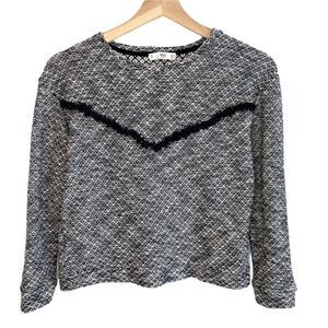 Mango Casual Chevron Fringe Top